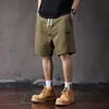 2026 Novos Capris Finos Confortáveis Americanos Largos Tendência Retrô Patch Casual Shorts de Verão Masculino