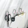 Colgador de pared de doble gancho de acero inoxidable, fuerte soporte de carga, adhesivo sin perforaciones, creativo, para cocina, baño, puerta.