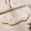 Tapete de Chão Imitação de Caxemira com Ursinho de Desenho Animado Tapete para Banheiro Vaso Sanitário Absorvente Resistente à Sujeira Tapete para Entrada de Vaso Sanitário Tapete de Entrada