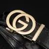 Cinturón para hombre, hebilla automática, hebilla GG, cuero genuino, hebilla simple, cinturón para pantalones de hombre, se puede configurar con LOGO