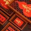 Colgante de Papel de Arroz Wan Nian Hong Marco de Fotos de Madera Hueca Decoración de Año Nuevo Chino Creación de Caligrafía Tarjeta Rígida Venta al por Mayor
