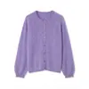 Suéter tipo LiuyiCloud~Suéter Cardigan de Punto con Borde Enrollado de Terciopelo de Seda de Morera, Cachemira y Lana 6811B4