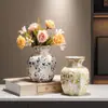 Vaso Cerámico Moderno de Lujo Ligero para Arreglo Floral de Sala de Estar, Recipiente para Flores para Decoración de Entrada de Casa de Huéspedes y Hotel, Venta al por Mayor