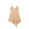 Comércio Exterior Transfronteiriço Moda Feminina 2026 Nova Moda Francesa Vestido de Alça Xadrez Irregular com Renda 2180314