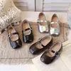 Zapatos Mary Jane de Cuero de Moda Estilo Coreano para Niñas Pequeñas Primavera y Otoño, Zapatos Sencillos de Princesa para Niñas, Suela Suave