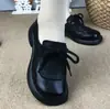 Zapatos Individuales Casuales de Color Sólido Retro Nuevos para Primavera y Otoño con Cordones Delanteros, Mocasines de Moda y Versátiles para Mujer