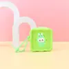 Bolsa de almacenamiento de silicona, bolsa para llaves de agujero cuadrado mini, colgante DIY para niños, bolsa para auriculares, monedero lindo de dibujos animados