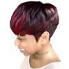 Peluca nueva para damas europeas y americanas, peluca de fibra química degradada, cabello corto, peluca Bobo de color rojo vino, conjunto de fábrica en stock