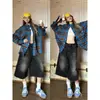 Pantalones Cortos de Mezclilla Negros Estilo Retro Americano Talla Grande para Mujer, Estilo Delgado de Verano, Shorts Holgados y Elegantes de Longitud Media