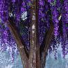 Árbol de Glicinia de Fibra de Vidrio Simulada, Planta Grande, Árbol de Flores de Frijol Simuladas, Árbol de Flores de Glicinia Simuladas, Árbol de Pesca Falso