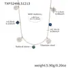 Juego de Collar y Pulsera con Colgante de Crisantemo Pequeño de Acero Inoxidable, Joyería Multiaccesorios DIY con Cuentas de Resina y Piedra Natural Personalizada