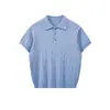 Camisa polo de manga corta para hombre con patrón de trenzado de cable, polo de fábrica al por mayor de verano para hombre, seda de hielo de secado rápido de verano