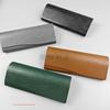 Estuche de Cuero de Alta Gama con Textura de Corteza para Gafas de Miopía Óptica para Hombres y Mujeres, Estuche de Gafas de Moda de Negocios, Metálico Hecho a Mano Estilo de Negocios