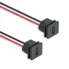 Conector fêmea Tipo-C 2P com cabo LN015, fixado por slot, design integrado moldado por injeção, suporta carregamento reverso para carrinhos de brinquedo