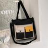 Bolso tote de lona para mujer artístico de un hombro ins de gran capacidad lindo bolso de mensajero Oxford bolso tutorial para estudiantes