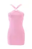 2026 Nuevo Estilo Color Sólido Simple de Gama Alta Escote Bajo Delgado Sexy con Tirantes Vestido Bodycon Estilo Celebridad Chica Popular Vestido Corto