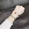 Pulsera de Cristal Multitesoro Colorida Natural Pulsera de Cuentas de Arroz de Cristal Blanco Diseño de Doble Círculo Transmisión en Vivo Alta Calidad Mayoreo