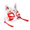 Máscara de zorro de plástico estilo chino, máscara de cosplay de anime con borlas, máscara de cara de gato estilo japonés, accesorio de actuación