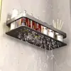 Estante Triángulo para Baño, Estante Transfronterizo sin Perforaciones, Estante de Almacenamiento Rectangular de Aluminio Espacial para Baño con Ventosa, Cocina