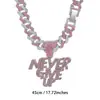 Hip-Hop para Mujer Nunca Te Rindas Collar de Dos Colores Nunca Te Rindas Accesorios de Moda Geniales Joyería de Venta Caliente Transfronteriza