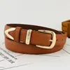 Novo Cinto de Couro PU Multicor Simples para Comércio Exterior Moda Versátil Fivela de Liga Acessório para Calça Jeans Suit Venda por Atacado