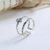 Anillo de plata de ley S925 con diseño de cruz japonesa y coreana para mujer, estilo retro, con doble giro.