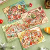 Pegatinas de Escena Serie Conejo Manzana Jilu Fangdao Pegatinas de Escena Hechas a Mano DIY Apilables de Dibujos Animados 3D