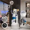 Oso violento estilo crema, gran adorno de piso para sala de estar y recibidor, arte de moda con una estética de alta gama, decoración del hogar, regalo de inauguración