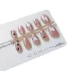 Adesivos de Unha Desenho Animado Fofos Unhas Usáveis Removíveis Adesivos de Unha Laço Hello Kitty 30 Peças Unhas Pré-Codificadas