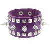 Couro PU Ecológico Estilo Europeu e Americano Personalizado Exagerado Moda Punk Harajuku Pulseira de Pulso com Três Fileiras de Pregos Pontiagudos