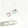 Taza redonda rayada divertida, vidrio simple de borosilicato alto, taza linda de gran capacidad, taza de café y leche para el hogar moderna y simple