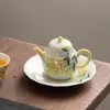Bule de Chá Cerâmico Chinês Pintado à Mão com Osmanthus Cor Sob Esmalte Pote Único Conjunto de Chá Gongfu Doméstico Ferramenta para Preparo de Chá Feminina Bule Pequeno