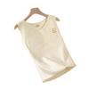 Chaleco térmico de terciopelo para niñas de primaria y secundaria, de una sola etapa, con copa fija y lijado de doble cara, de cachemira y seda morera.