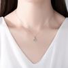 Collar de falda pequeña de plata s925 con forma de corazón inteligente para mujer, estilo coreano, colgante dulce de moda, cadena de clavícula sencilla, regalo para novia