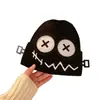 Gorro de lana de robot divertido defectuoso para mujer, cálido y lindo para otoño e invierno, gorro de punto versátil para parejas, gorro de orejera de dibujos animados