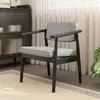 Cadeira de jantar estofada em madeira maciça nórdica Poltrona casual japonesa com encosto Cadeira confortável para mesa de estudo Cadeira para maquiagem Cadeira para mesa de jantar