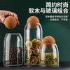 Frasco de Té de Vidrio Borosilicato Alto, Frasco Sellado con Bola de Corcho, Botella para Almacenamiento de Granos, Frasco de Almacenamiento para el Hogar