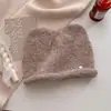 Invierno Nuevo Estilo Coreano Versátil Color Sólido Sombrero Cortavientos para Mujer Cálido Protección para los Oídos Bufanda con Capucha para el Cuello Gorro de Lana Tejido Venta al por Mayor