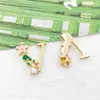 Accesorios para Joyería DIY, Colgantes Pequeños de Aleación Esmaltada, Accesorios Colgantes para Pulseras, Etiquetas Florales con Letras Inglesas, 1 Pieza