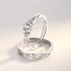 Anillo de pareja estilo coreano, anillo de bodas abierto creativo, anillo de diamantes para hombres y mujeres, anillo chapado en plata de moda, fábrica al por mayor