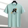 Camiseta masculina de manga curta modal 2023, nova, casual, de seda gelada, para estudantes, de meia manga, solta, de lycra, algodão, camisa de base