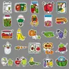 50 pegatinas originales de mercado de verduras, frutas y verduras de dibujos animados sin derechos de autor, lindas pegatinas de caja de almacenamiento para refrigerador y planificador dibujadas a mano