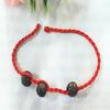 Pulsera de cuerda roja tres pulsera marrón pulsera de cuerda roja tejida pulsera DIY pulsera para niños joyería