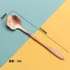 Exquisita Cuchara Mezcladora de Regalo Estilo Japonés Acero Inoxidable Cuchara Flor Cafetera Mezclador Vajilla Chapada en Oro Se Puede Personalizar Logo Hogar