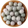 Cuentas sueltas naturales de she taicui, cuentas redondas de jade verde frijol para sostener en la mano, accesorios para pulsera y collar hechos a mano DIY, venta al por mayor en stock