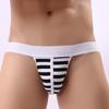 Lote de fábrica pelo largo nuevo sexy a rayas transpirable algodón U convexo doble Ding T pantalones algodón cadera ropa interior para hombre moda 427