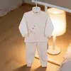 Conjunto de Roupa Íntima de Algodão Infantil Outono e Inverno, Segunda Pele Cartoon Sem Costura, Roupa de Casa para Bebê com Botões nos Ombros, Roupas e Calças de Outono