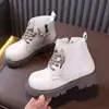 Botines cortos estilo británico para niños 2026 otoño e invierno Botas Martin para niñas Versión coreana Botas de cuero elegantes para estudiantes