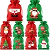 Bolsas de Arpillera con Cordón Navideñas Transfronterizas, Bolsas de Dulces, Bolsas de Regalo de Lino con Cordón, Bolsas de Manzana de Santa Claus en Stock