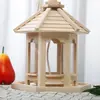 Comedero de Madera para Mascotas Jaula para Pájaros Jaula de Madera para Tigre Loro Jaula de Red para Pinzones Casa para Pájaros Thrushcross Nido de Pájaro de Pino